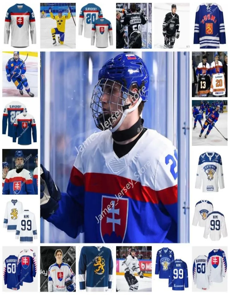 Custom Vintage Juraj Slafkovsky Stitched Hockey Jersey TPS Naiset Turun Palloseura Jersey Liiga Jerseys3525348