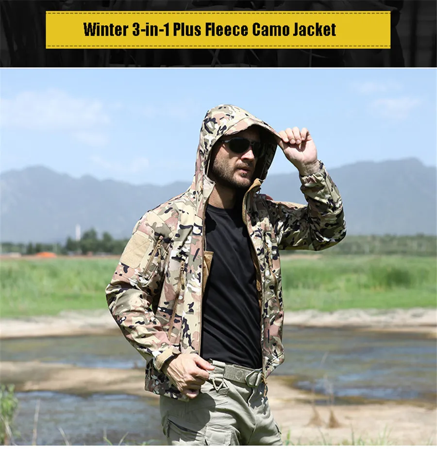 Waterproof Soft Shell Tactical Military Jacket For Men Camouflage Hooded Windbreaker From Ddmywonder 54.52 DHgate.Com