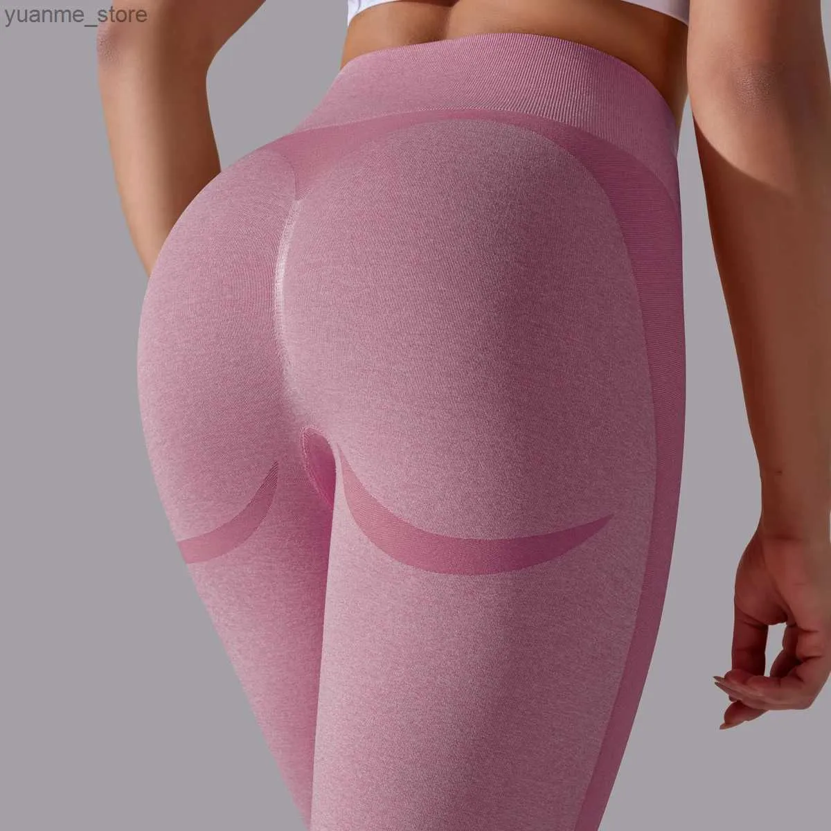 Yoga -outfits Nieuwe naadloze yoga -leggings vrouwen perzik billen training zweetbroek hoge taille elastische panty's gym leggings Femal y240410