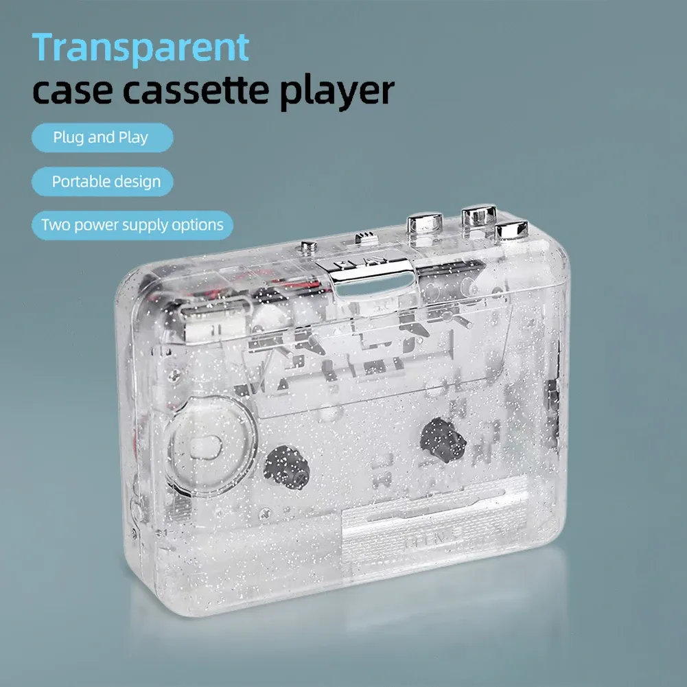 Players Cassette Player Portable Mapch Decorder в MP3 Полный прозрачный Shell USB -кассета для MP3 -формат кассета магнитоспособность