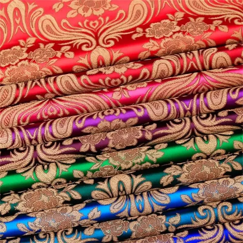 Tela de brocado de 250*75 cm Cheongsam y Kimono material de tela de satén para coser tela de tela de bricolaje
