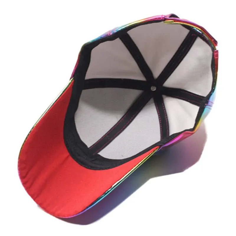 Marty McFly Rainbow Reflective Cap - Adjustable Metal Look Hat For Cosplay, Parties, 80s Costume
