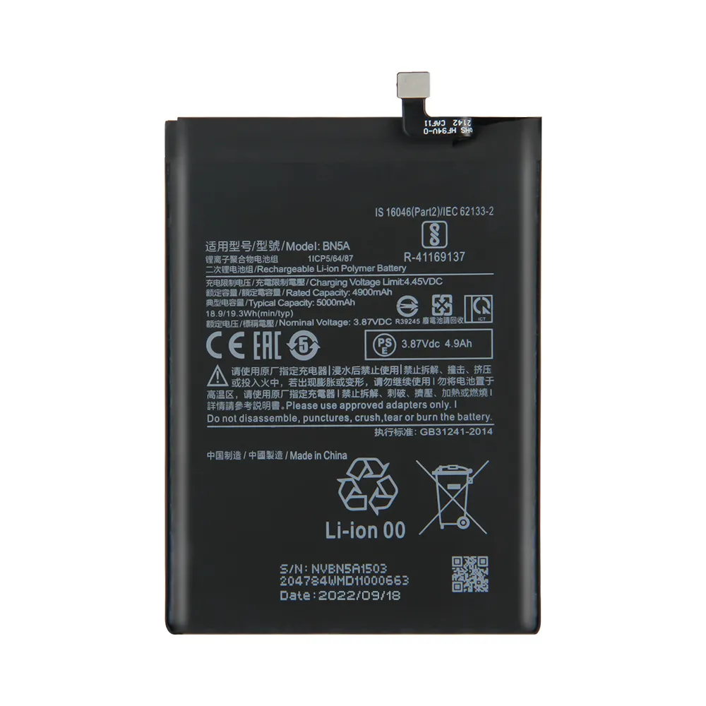 Replacement Battery For Xiaomi Mi Redmi Note10 Pro Note 10 Poco Mi 3Pro BN5A BM57 Rechargeable Phone Battery 5000mAh