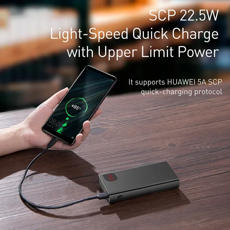 Baseus Power Bank 10000MAH 22,5W PD Быстрая зарядка портативная внешняя батарея для iPhone 14 12 13 13 Pro Samsung Huawei