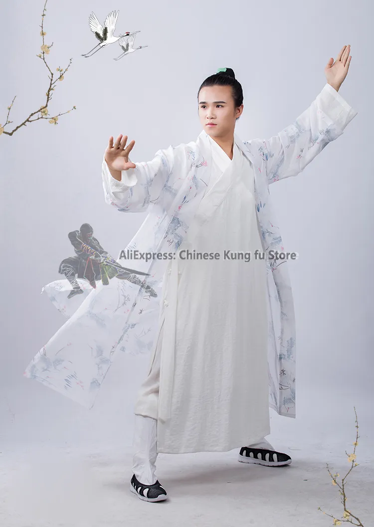 Velo del cappotto esterno wudang per uniformi tai chi kung fu marziale abito taoista abiti wushu vestiti belli di gru