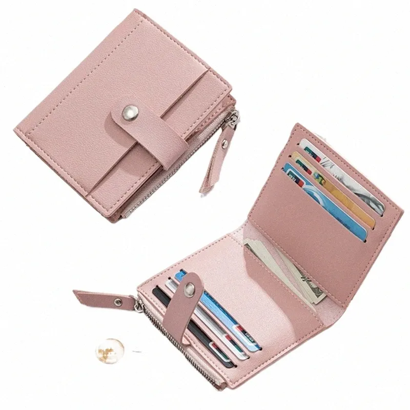 fi Women Wallets Leather Female Purse Mini Hasp Solid Multi-Cards Holder Coin Short Wallets Slim Small Wallet Zipper Hasp n7Gd#
