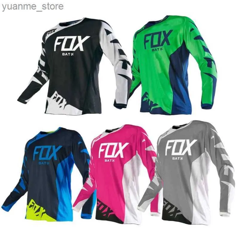 Les chemises à vélo en tête de la chauve-souris Motocross Racs Racing T-shirt Jersey de vélo de montagne Downhill Jersey Enduro Men de Duro