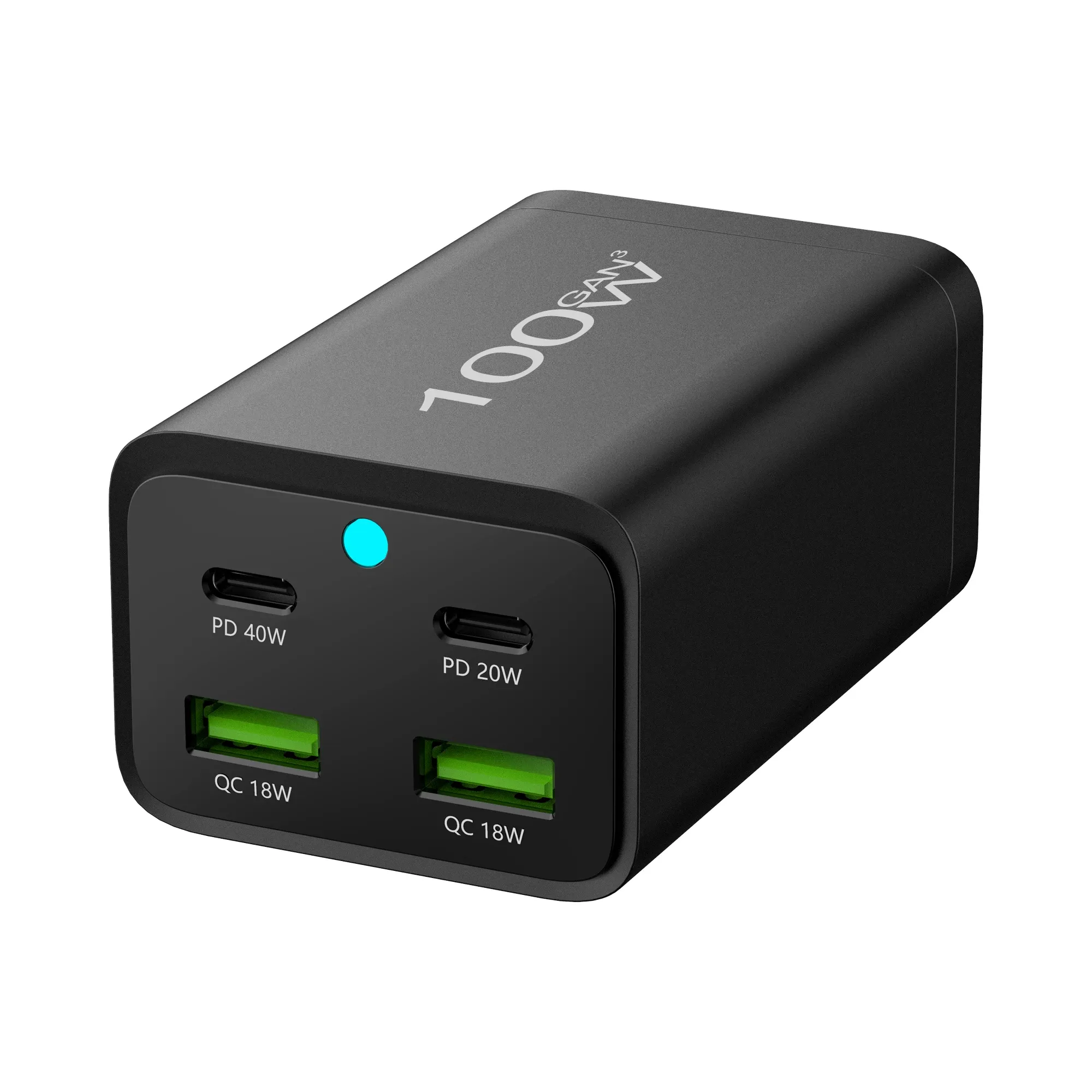 Chargers 100W USB C Cast Charger Gan 4 em 1 estação de carregamento com 2 USBC (40W+20W) e 2 portas USB (18W+18W) para laptops MacBooks iPhone SA