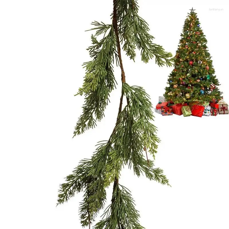 Dekorativa blommor Jul Garland Artificial Pine Vine Wreath Festive Party for Holiday Home Decoration År 2024 Gåvor