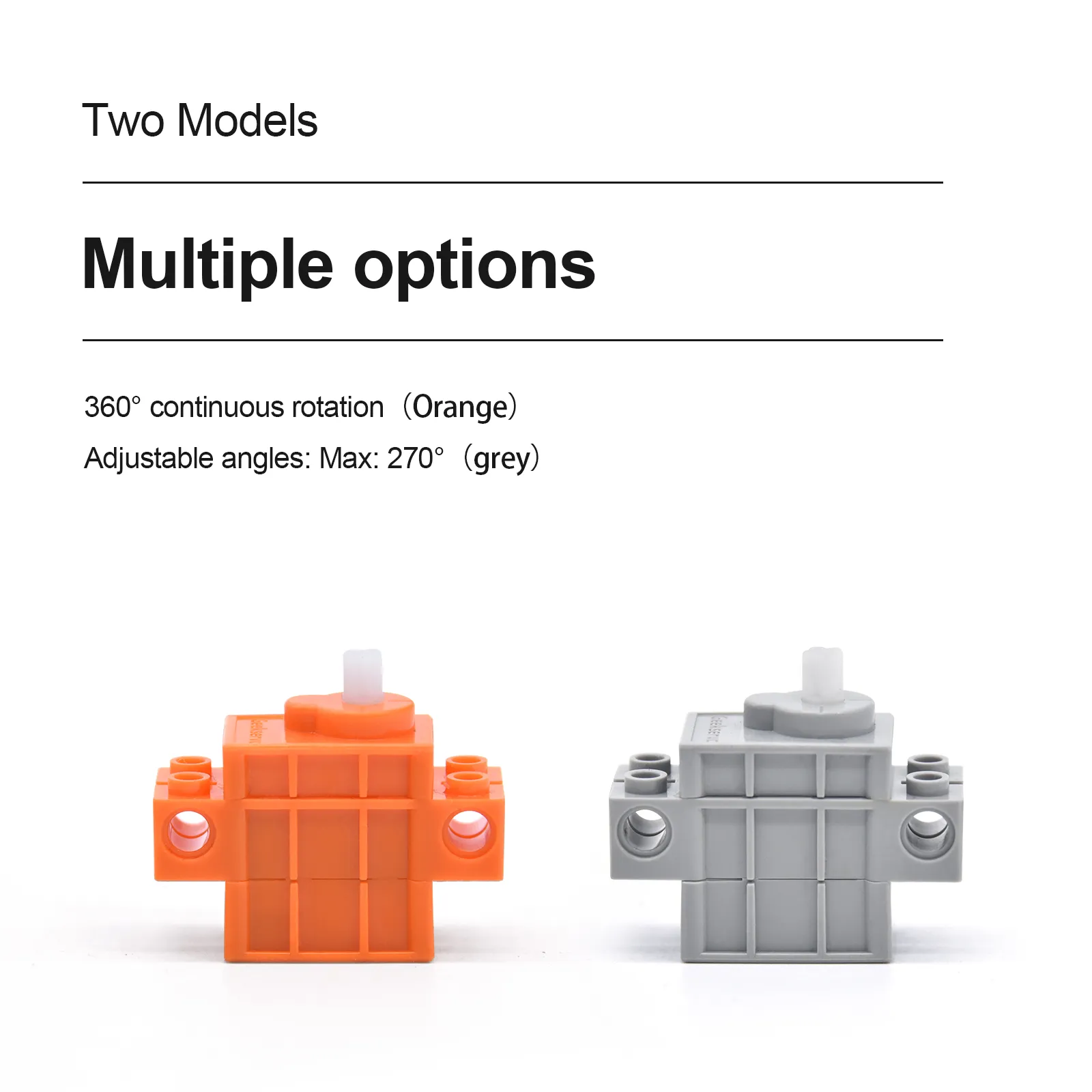 4pcs Grey Orange Geek Servos Red Gear Motor avec fil compatible avec LEGO pour le kit de bricolage programmable