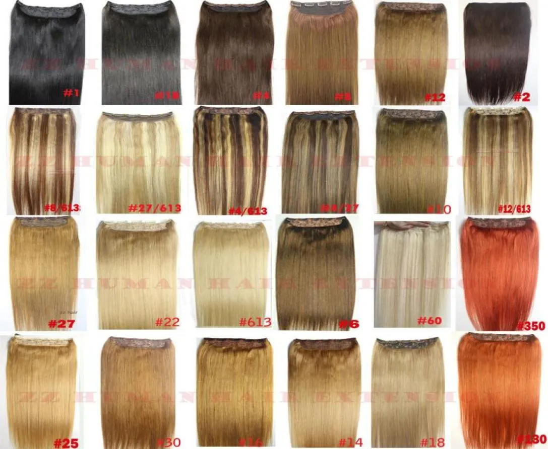 16quot28quot één stuk set 70G200G 100 Braziliaanse Remy Clipin Human Hair Extensions 5 Clips Natural Straight1008926