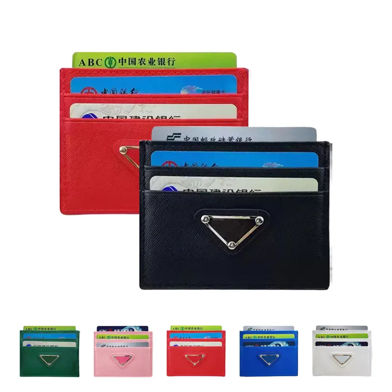 Mirror de calidad triángulo Tasores de tarjetas ICARDI Mini Key Pouch Monedas Monedas Billeteras de cuero Bolsa de diseñador para mujeres Passortes Passortes para hombres Billetera Black Victorine