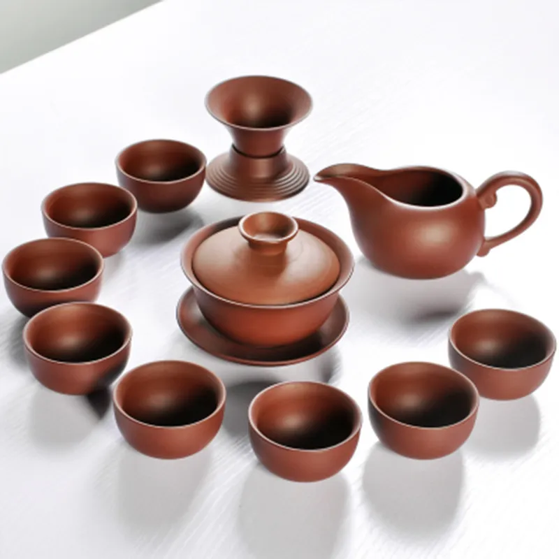 VENDITA CALDA Ceramica Set da tè argilloso viola Kung Fu Pot Infuser Xishi Gaiwan Teapot che serve tazza di tazza da tè bevande cinesi di alta qualità