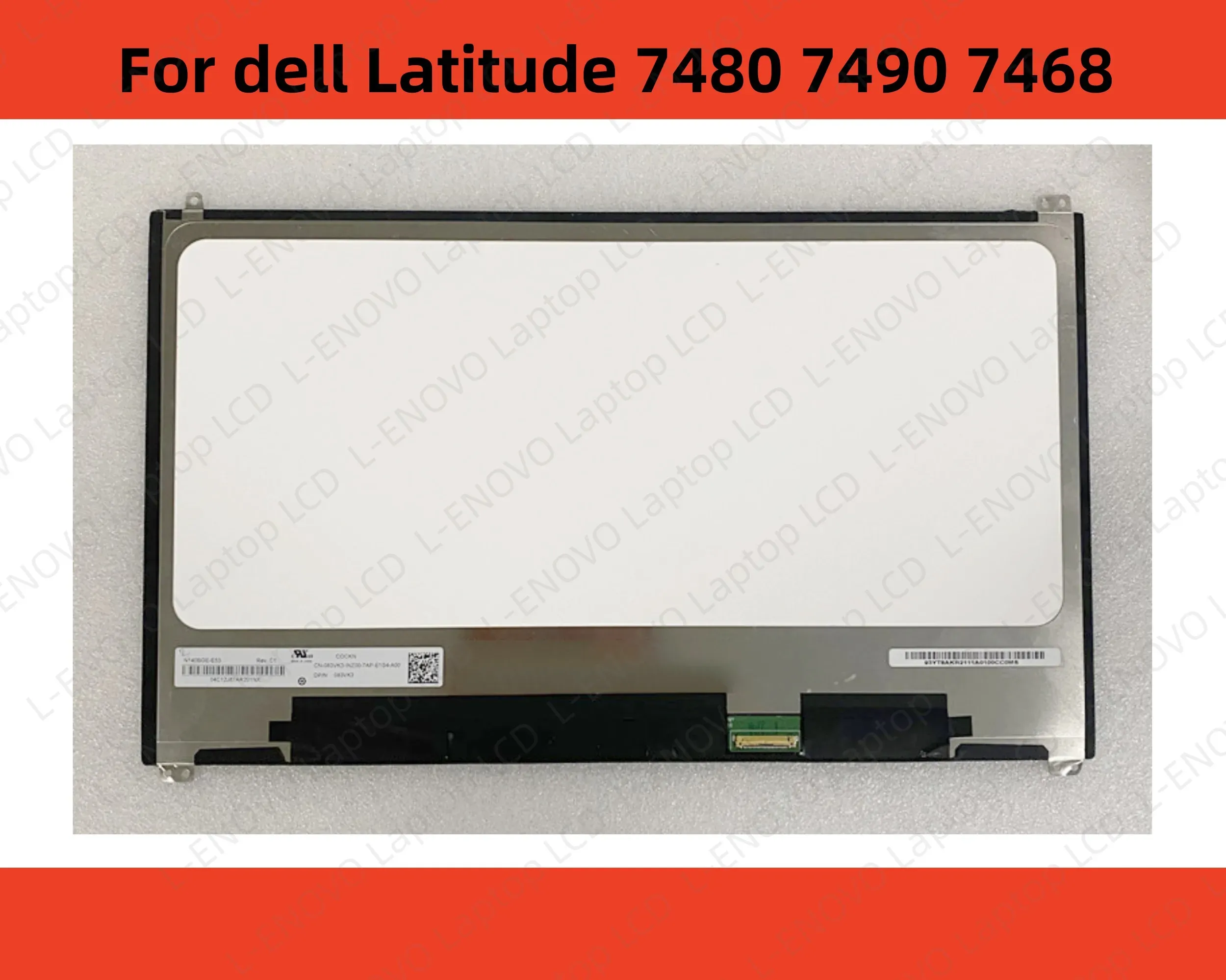 Écran nouveau NT140WHMN42 NV140FHMN47 Écran LCD ordinateur portable 1920 * 1080 EDP 30pins pour Dell Latitude 7480 7490 7468 Testé Grade A +++