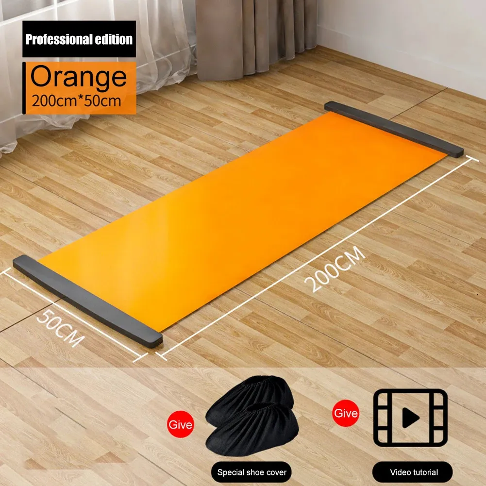 140/180 / 200 cm Sports Fitness Glide Assiette pour glace Hockey Rouleau Pating Exercice Mat à l'exercice Core Training Workout Board 240325