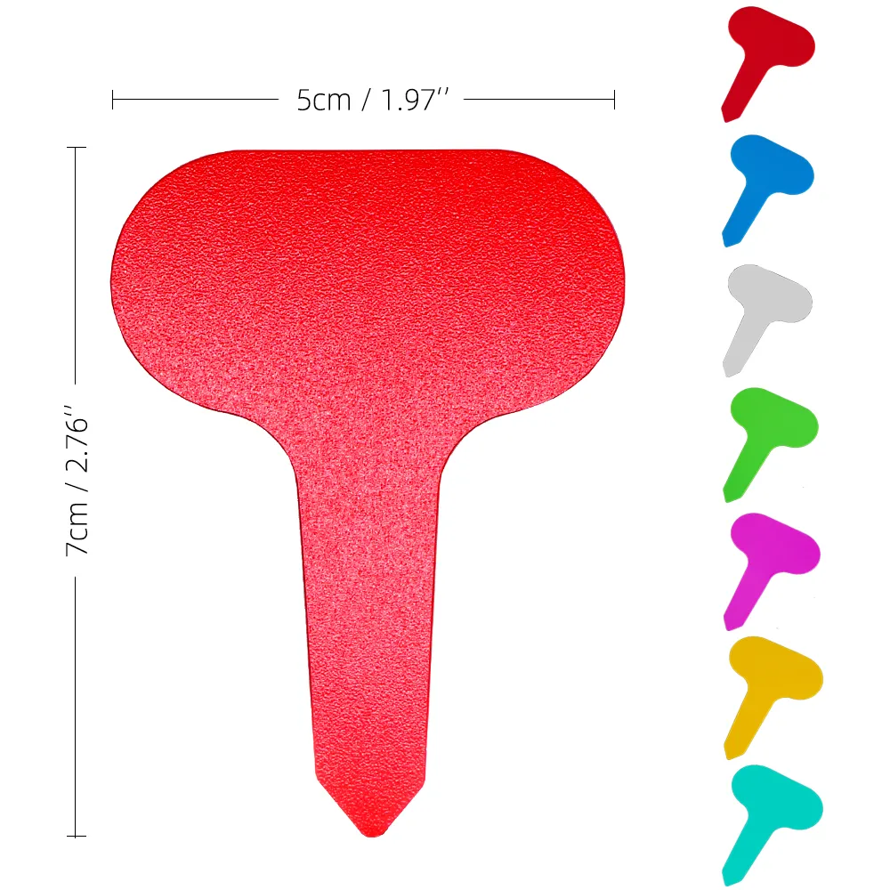 50pcs 5x7cm T字型庭園ラベル苗のためのプラスチック多色多肉タグ保育園サインポット花マーカー