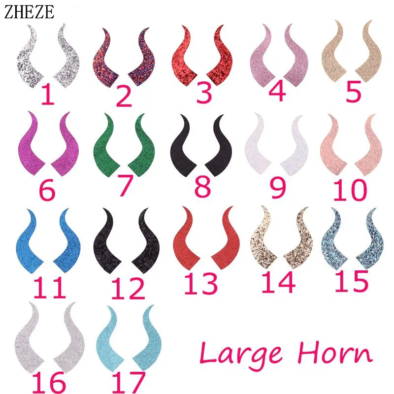 10 paires / lot diable cor bricolage Accessoires de cheveux pour enfants pour 2024 Halloween Bandband paillettes Glitter Headwear Party Cosplay Hairband