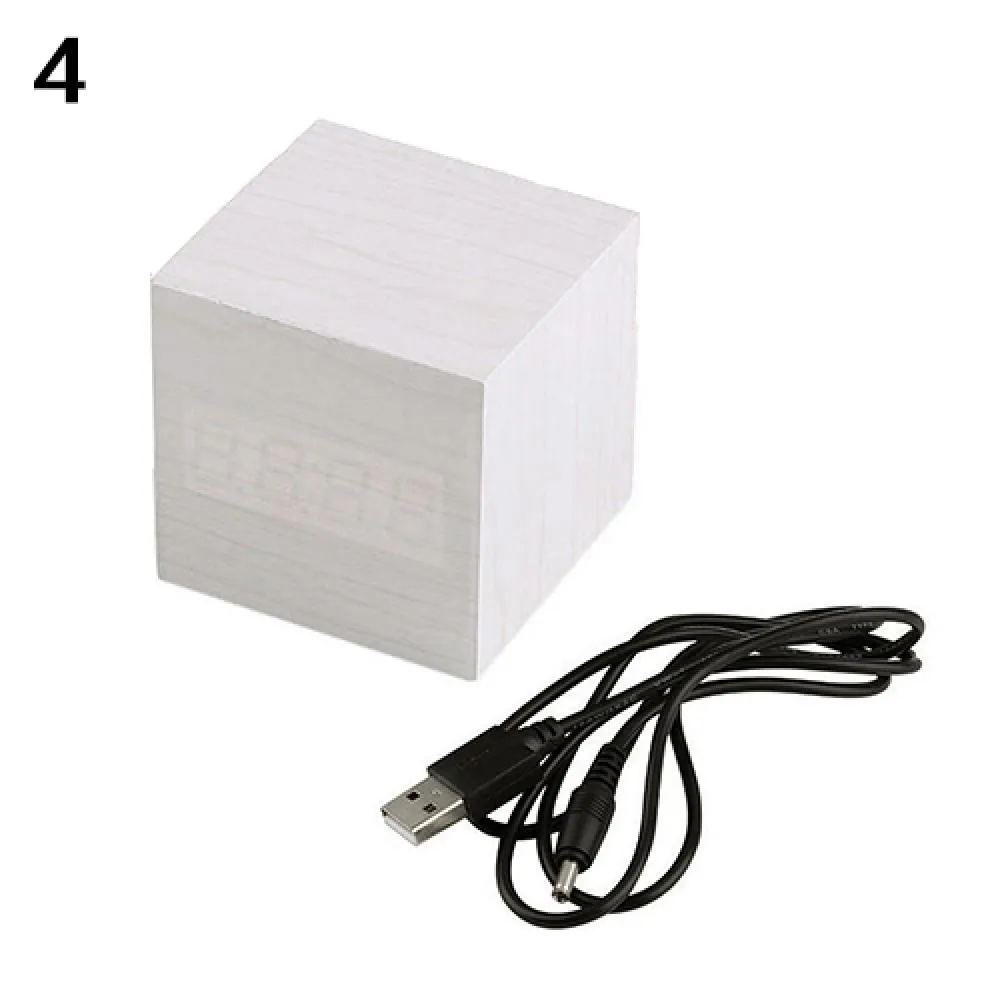 Usb Cube Clock Wooden Digital Clock With LED Display Retro Desk... From Dh5727163, $13 ...