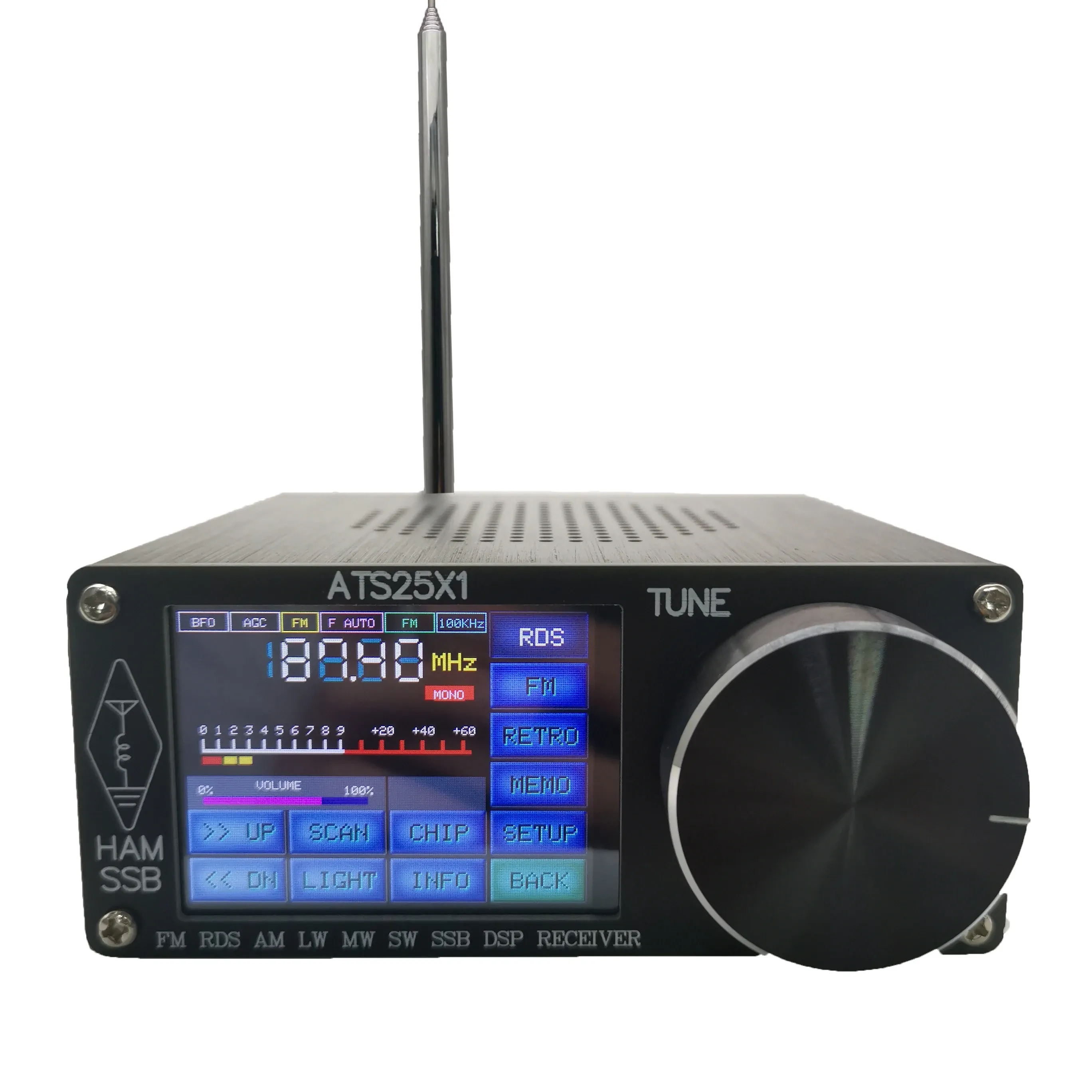 Radio Harduino ATS25 ATS25 ATS25X1 SI4732 Chip Wszystkie pasmo Odbiornik radiowy DSP FM/LW/MW/SSB SSB z ekranem dotykowym 2.4 "ATS25X1