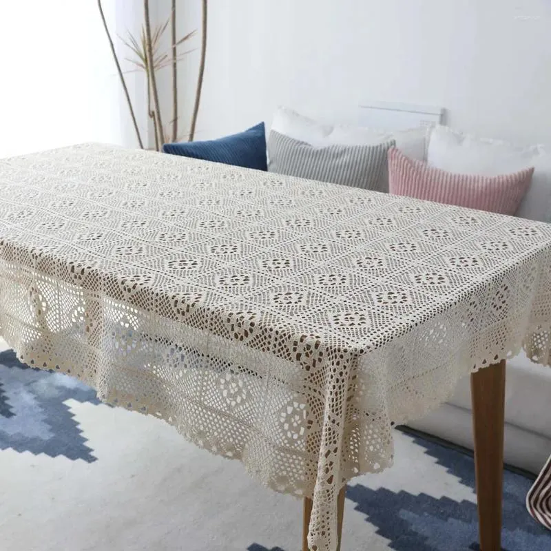 Almohada Crochet Matecillo Cubierta de encaje de algodón Tapa de boda para la vajilla Beige blanco