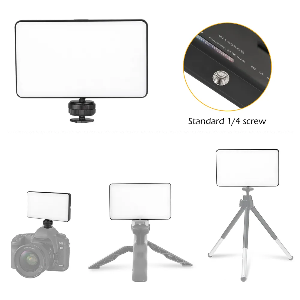 Sh Diffusne SH W140 Pro 2500-9000K RGB LED Video Light with 3100mAh Battery ...