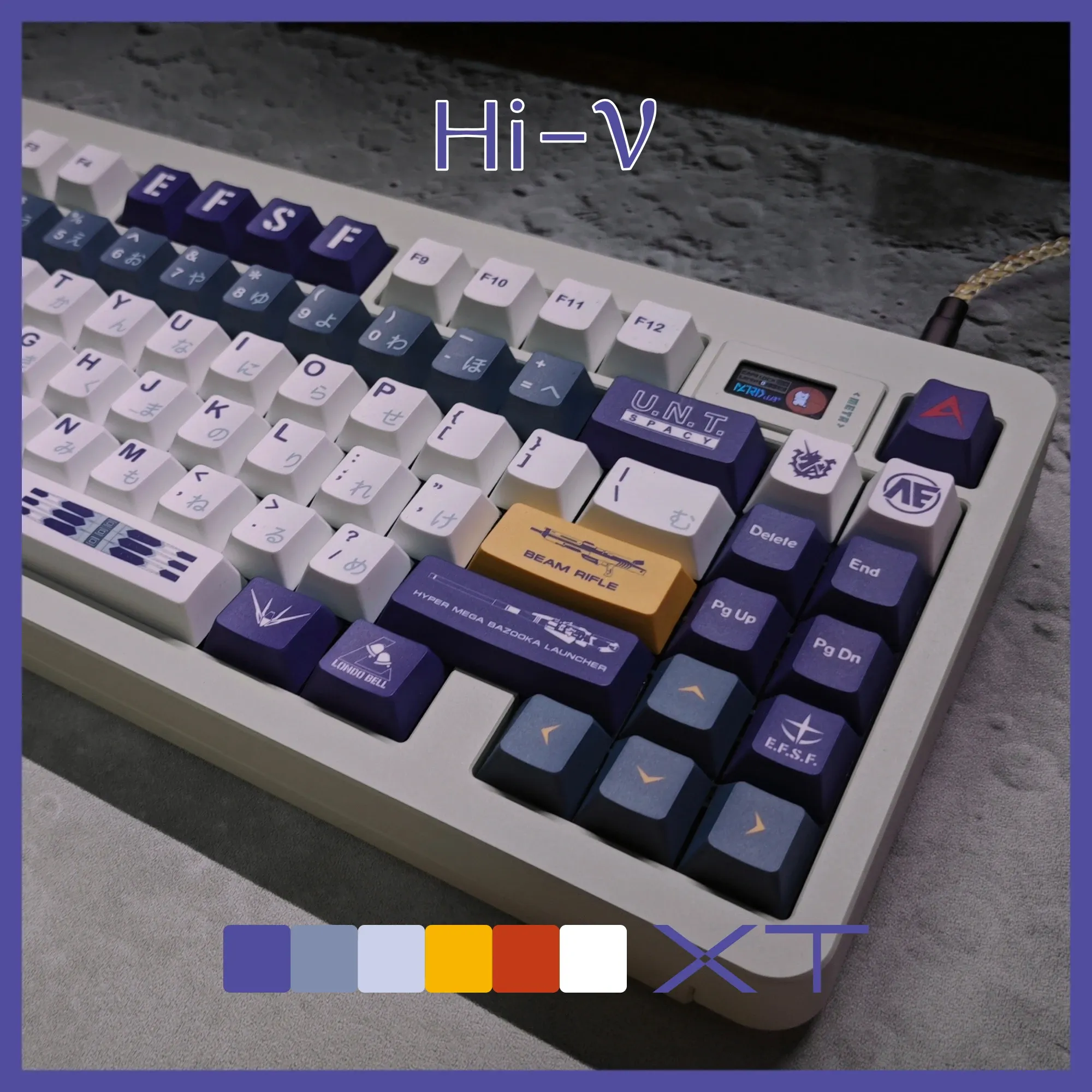 Combos PBT KeyCap Original XT Design 146 клавиши/набор ВИЧ MSN04II Профиль вишневого цвета Сублимация для MX -переключателя Механическая клавиатура