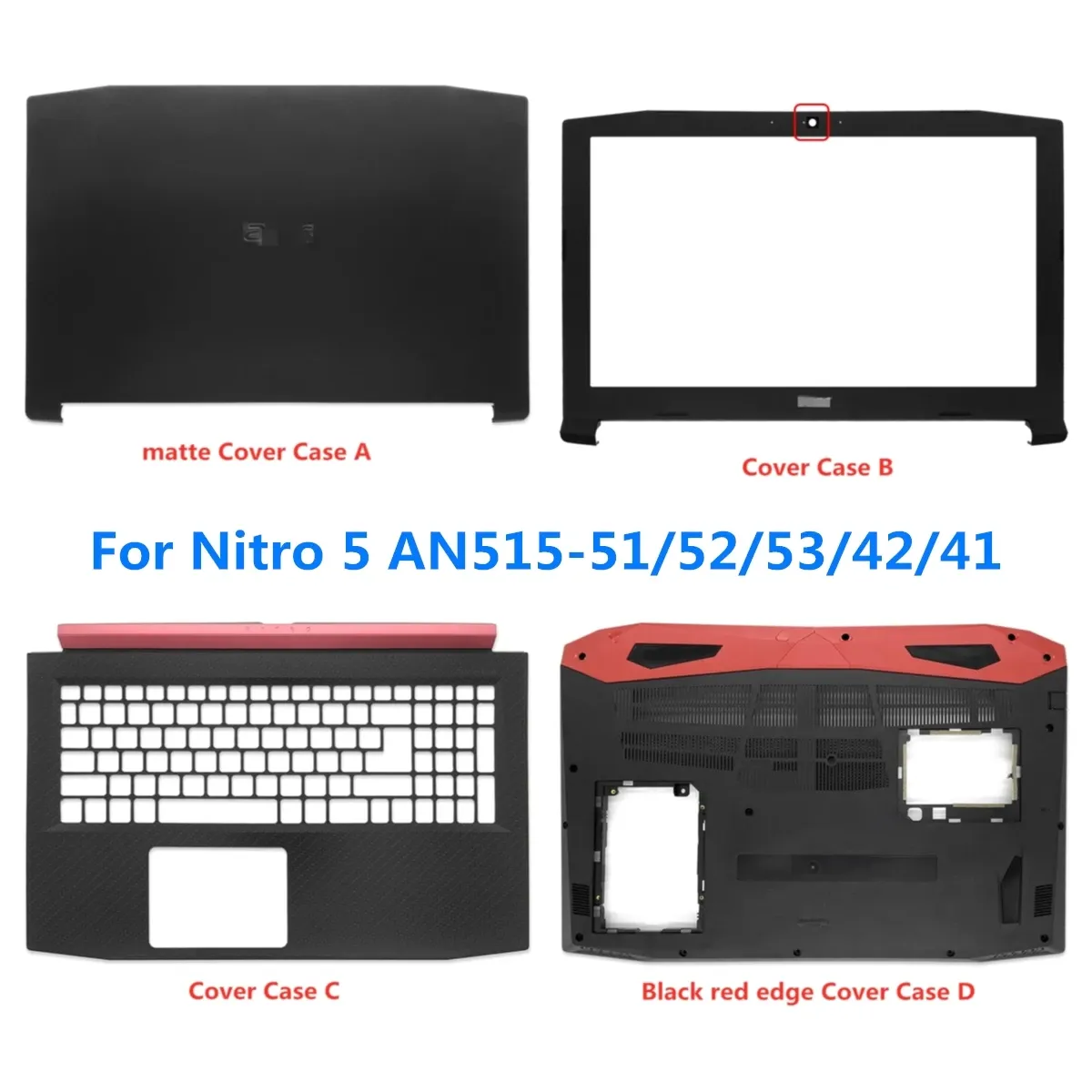 Frame Nuovo laptop per Acer Nitro 5 AN51542 41 AN51551 AN51552 AN51553 Coperchio posteriore LCD/Fetta anteriore/Palmrest/Coperchio di base inferiore