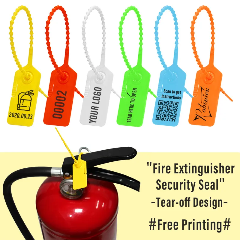 100 Custom Fire Extinguisher Valve Seals Personalized Plastic Disposable Security Beaded Extintor Sign Label Tag Seal 230mm/9.1"