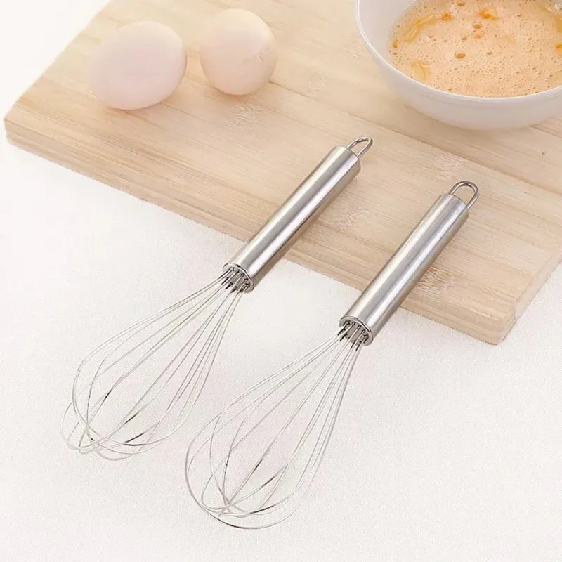 8/10/12 Inches Stainless Steel Balloon Wire Whisk Manual Egg Beater Mixer Kitchen Baking Utensil Milk Cream Butter Whisk MixerManual Egg Beater Mixer