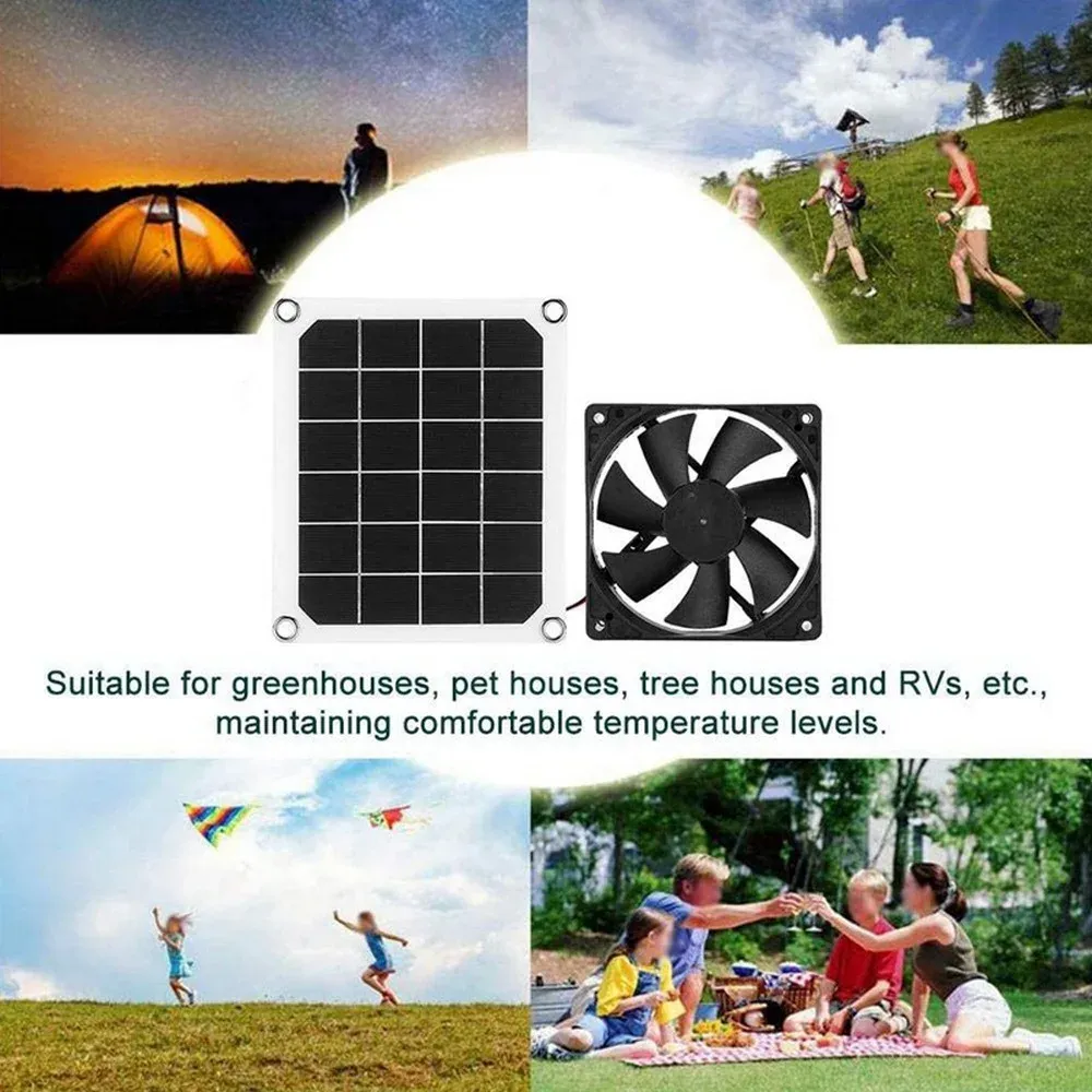 10w 40w 100w 12V Solar Exhaust Fan Air Extractor 6 Inch Mini Ventilator Solar Panel Powered Fan for Dog Chicken House Greenhouse