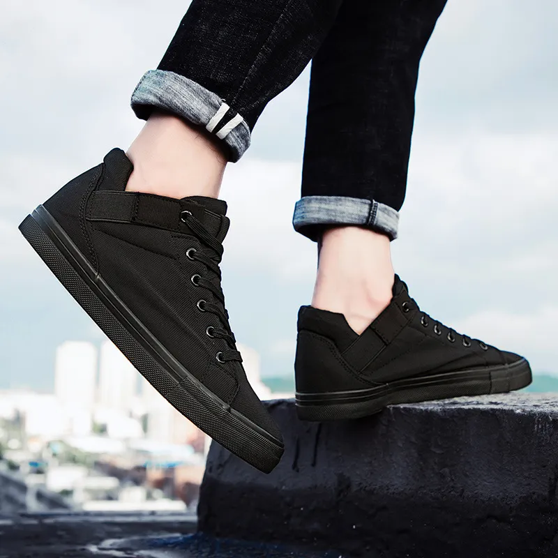 Black casual canvas shoes sale