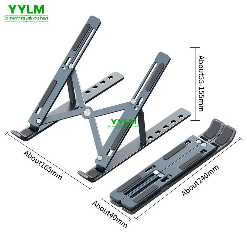 Stand yylm n3 portable ordinateur portable stand en aluminium pliable ordinateur portable pour les ordinateurs portables de 1015,6 pouces pour compatible avec MacBook Lenovo Dell