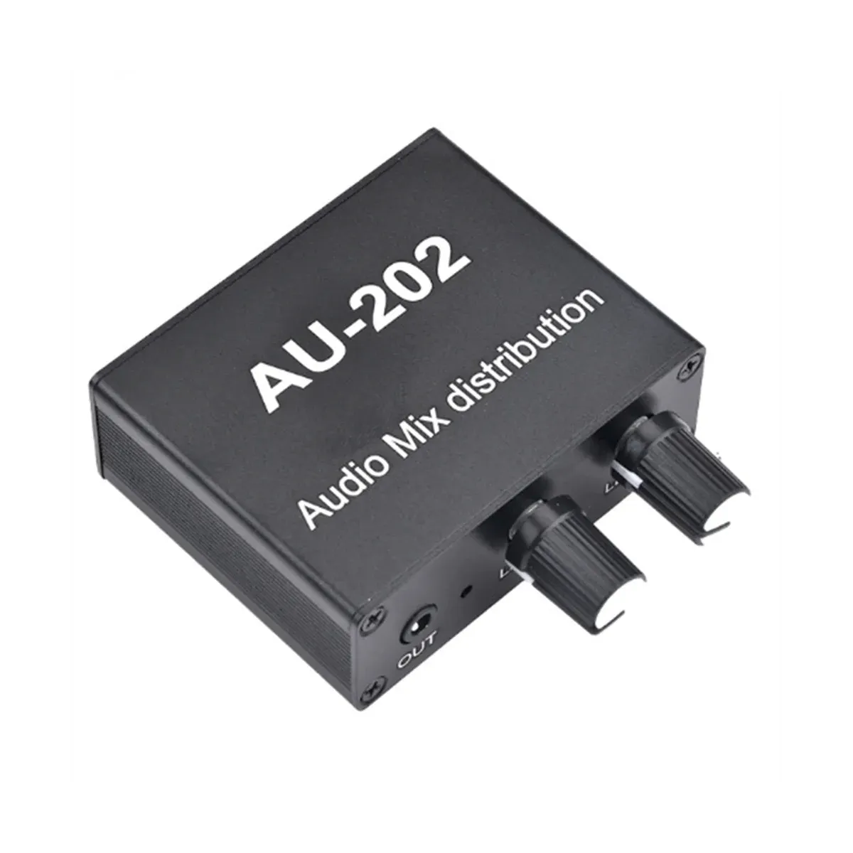 Amplificatore Au202 2 Input 2 Distributore audio di mixer stereo in uscita per il volume dell'amplificatore di alimentazione esterno da sola Controllo da solo