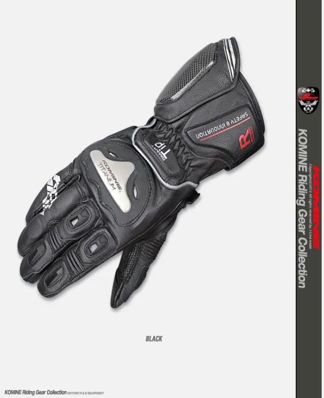 Package Mail Komine GK169 Titanium Alloy Leather Motorcykel Racing Gloves3374387