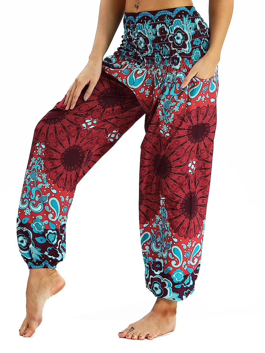 Shownicer Femme Harem Boho Pantalon Yoga Sarouel Legers Hippie Baggy