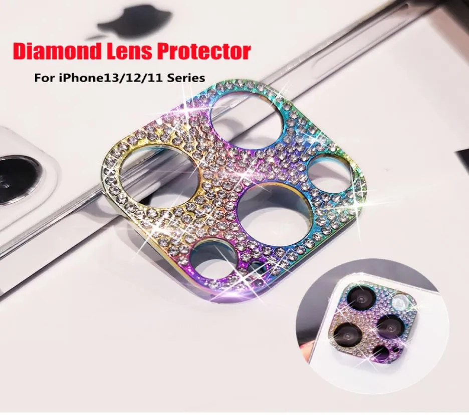 iPhone 13 Camera Lens Protector Sticker Novas cores Shiny Bling Metal Diamond Back Camera Caso de proteção de proteção para iPhone11 12 136956236