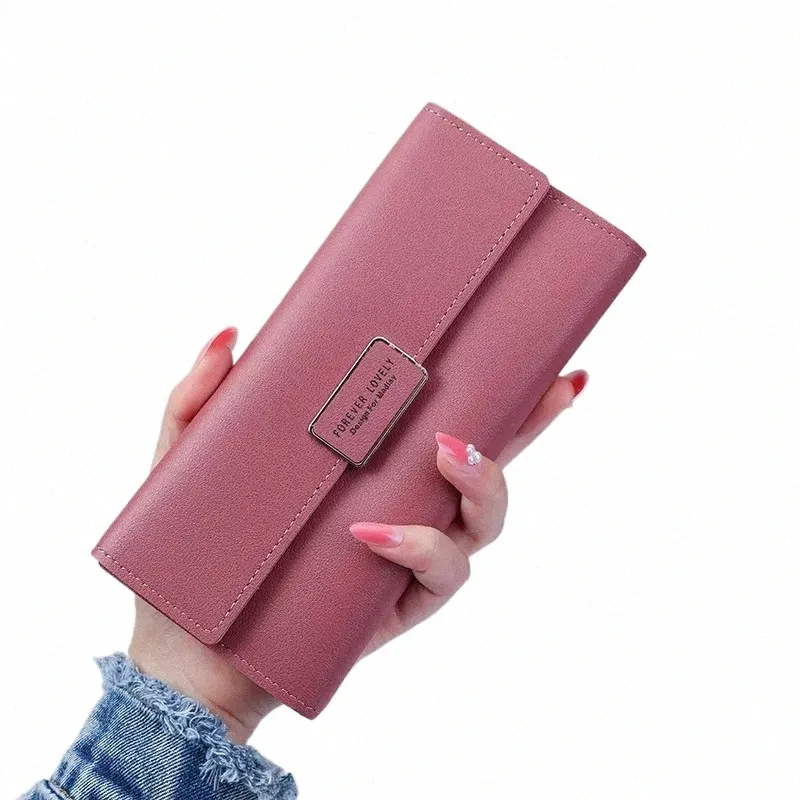 Nouveau Fi Women Wallets Cuir Hasp Wallet Women's LG Design Purse Pourse Femme Femme Lady Wallet PHE PU POCKET CUIR S91B #