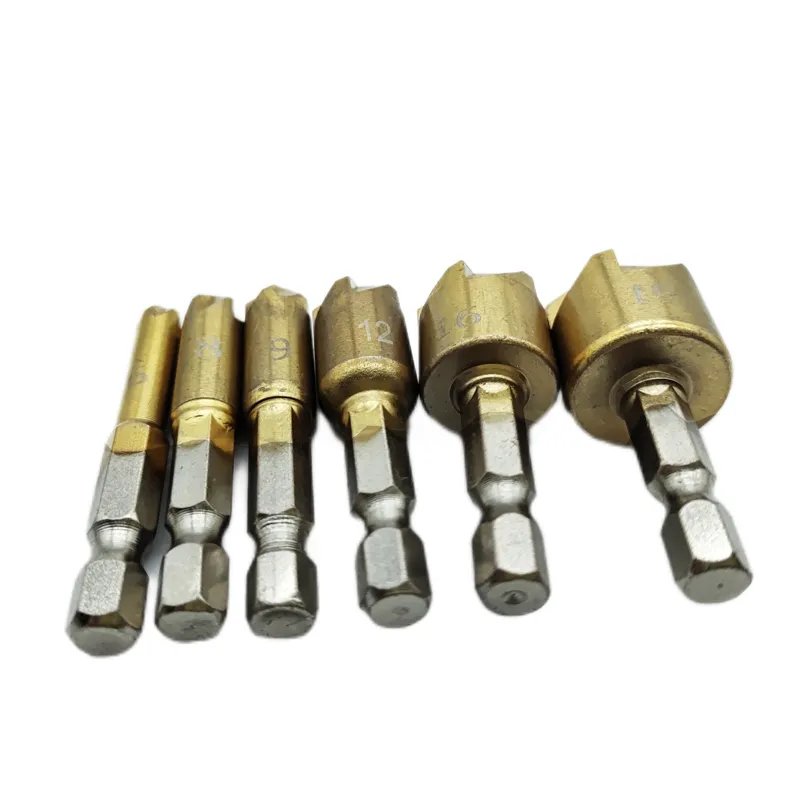 5 Piece 6mm 19mm Countersink Drill Bit Set Titanium Coated Wood Plastic - View #5