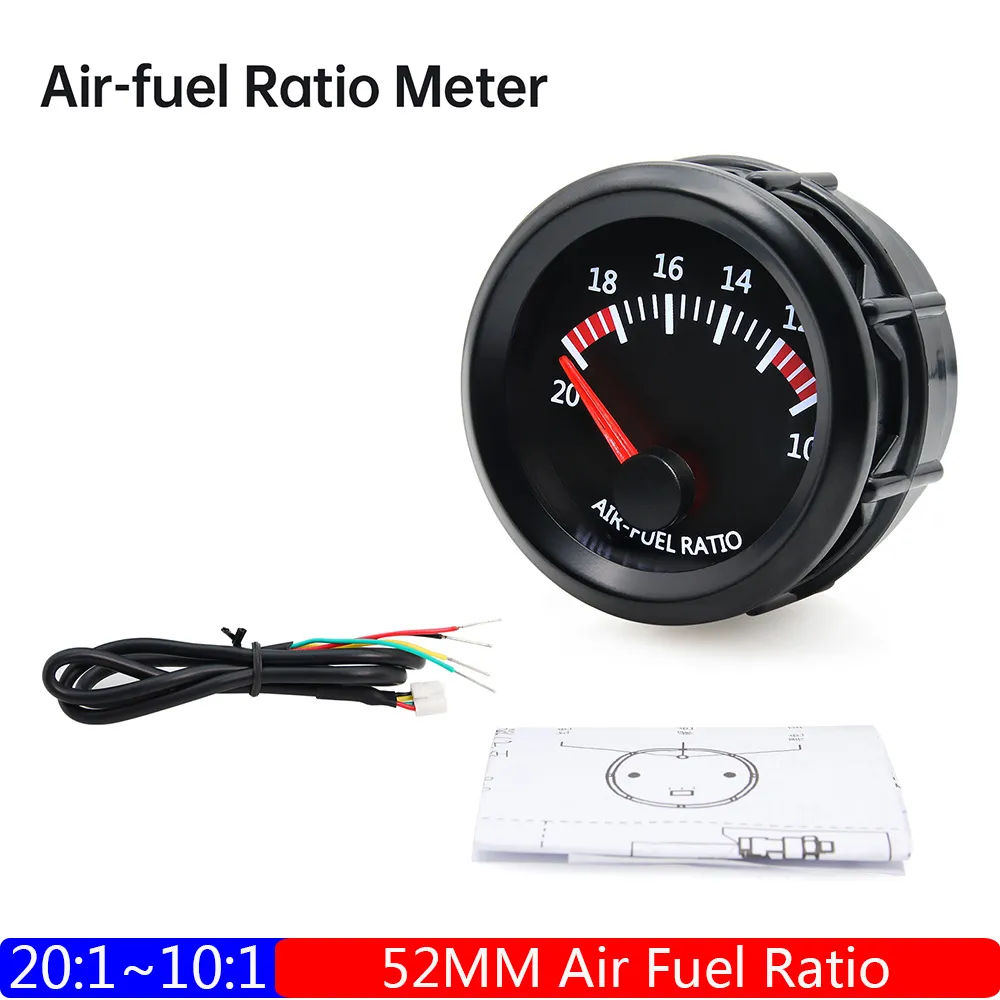 DHgate.com:20:1-10:1 2 52MM AFR Gauge Meter, White LED Air