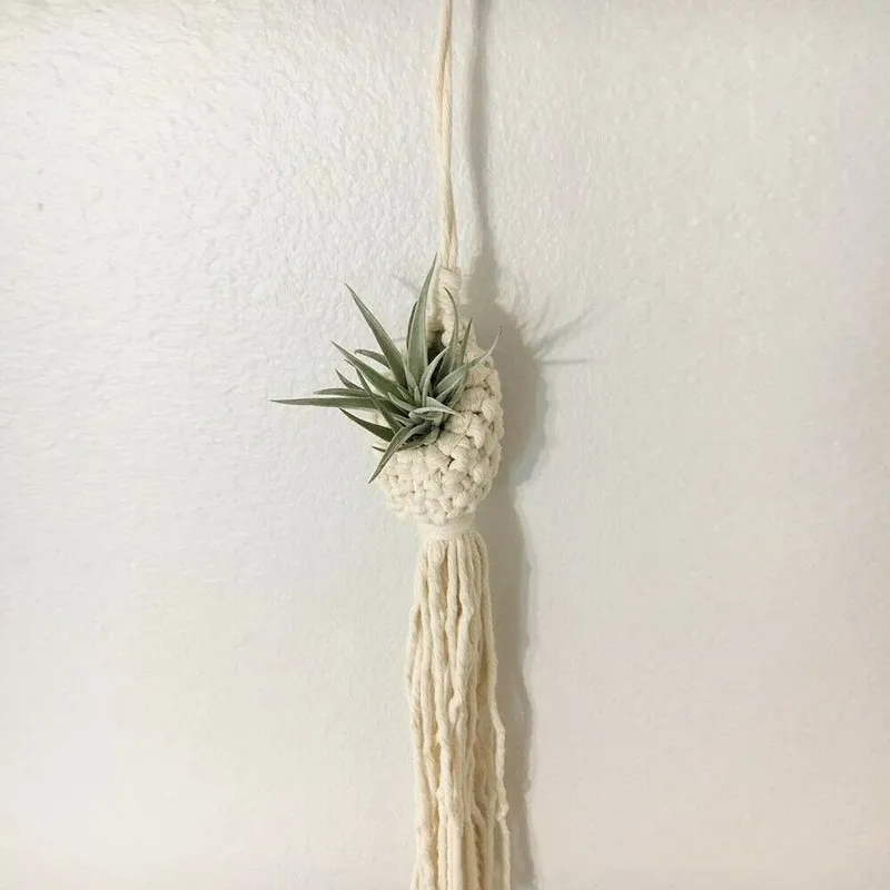 Macrame cestino sospeso a mano Cesta per piante fatte a mano cestino sospeso a piantatrice per vaso di fiori per la casa decorazione della contea