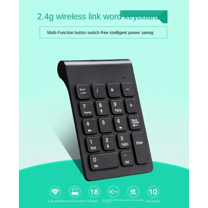 Trådlöst numeriskt tangentbord Trådlöst tangentbord minitangentbord 2.4G Liten tangentborddator
