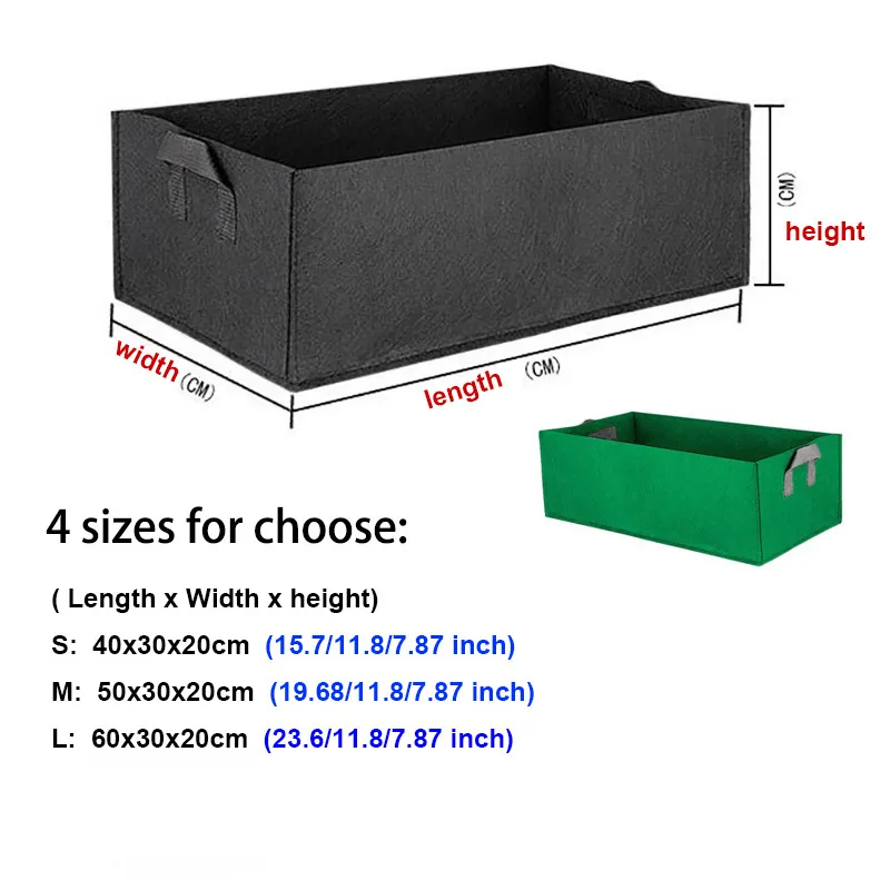 3サイズの四角い植物野菜栽培バッグポットファブリックガーデンフラワーガーデニング成長ツール野菜植え袋野菜ポット通気性
