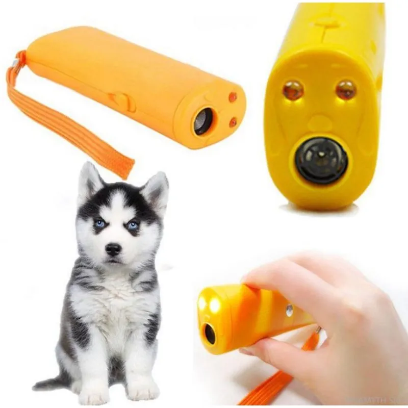 100pcs / lot 3 en 1 Anti-abrocheur Stop Bark Ultrasonic Pet Dog Training Device Trainer avec LED
