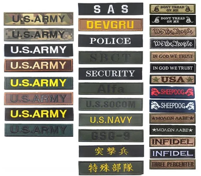 US Army Armband Stickers Tactical Army Patch Outdoor Hook and Loop Fastener Embroidered Badges Fabric Police Security5566069