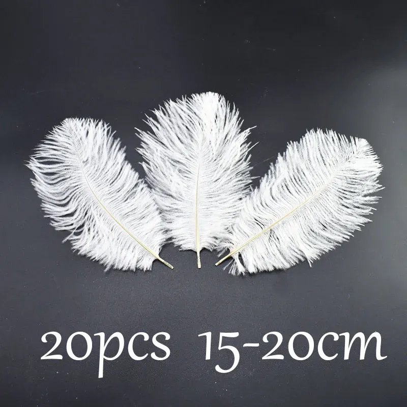 Nuevo avestruz blanco plumas de faisán para manualidades plumas de avestruz de bricolaje recortando ropa de coser de costura decoración de la fiesta