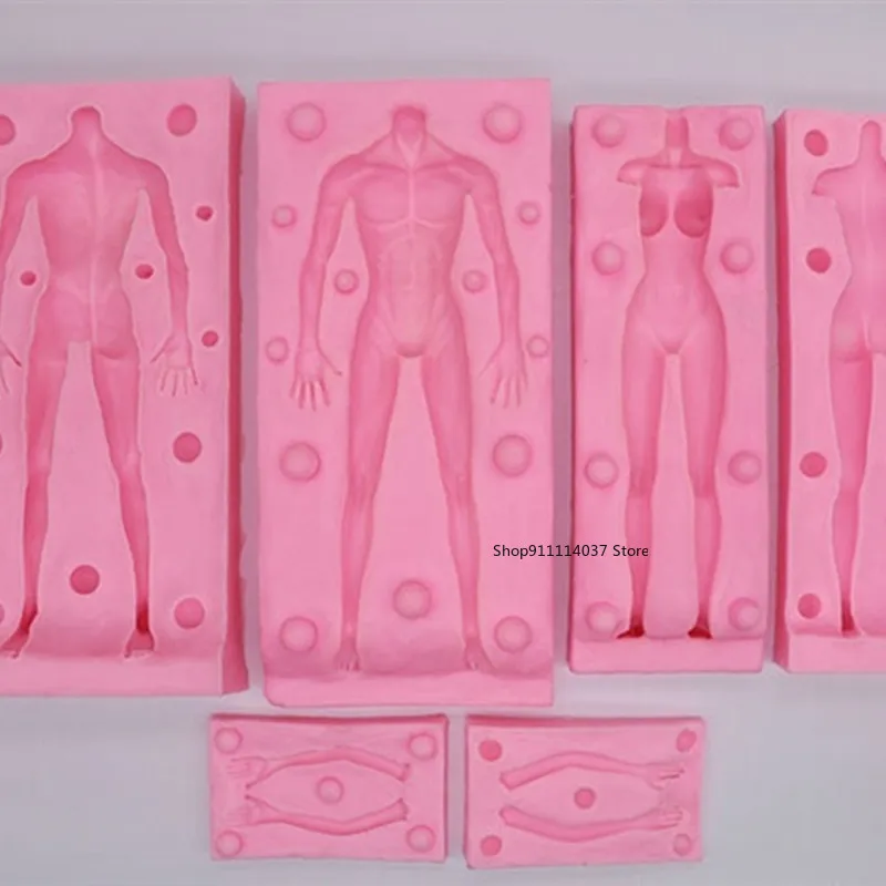 Silicone Polymer Clay Molds Doll Body Shaped Art Sculpture Model DIY 3D Handmade Making Clays&Doughs Plaster Resin Silicone Mold