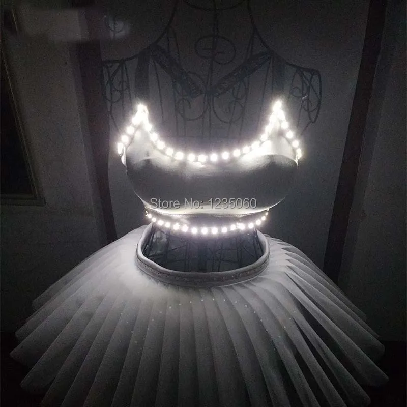 Anpassad kreativ LED -fluorescerande BH -öppning Dance Bar Nightclub Ballet Stage Cheerleading Costume