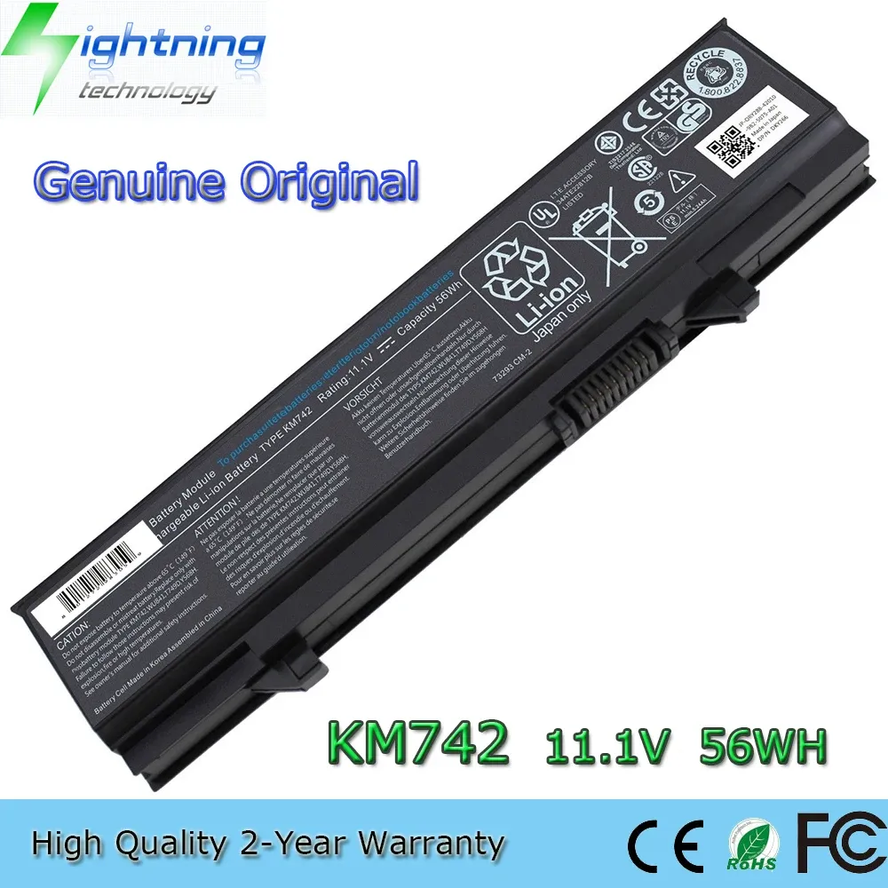 Batterien Neue echte Original -KM742 11.1V 56WH Laptop -Batterie für Dell Latitude E5400 E5500 E5410 E5510 PX644H WU841