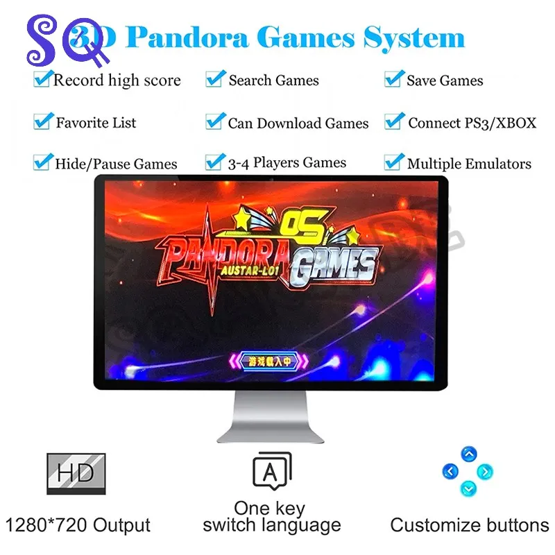 3D Arcade Pandora OS 6067 in 1 Jamma Game Console VGA HDMI Output Coin ha utilizzato 4 giocatori per il gabinetto della macchina arcade da combattimento
