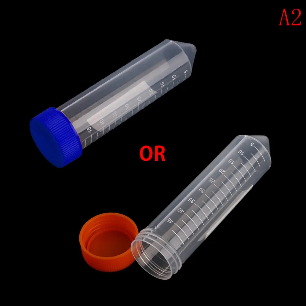 50ml Plastic Transparent Centrifuge Tube With Scale Free-standing With Screw Cap Laboratory School Educational Supplies A3